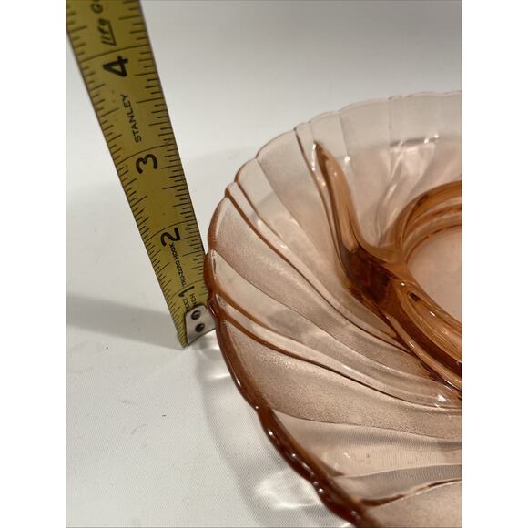 Vintage Pink Depression Glass 3 Divided Candy Nut Relish Dish Beautiful - Picture 8 of 9
